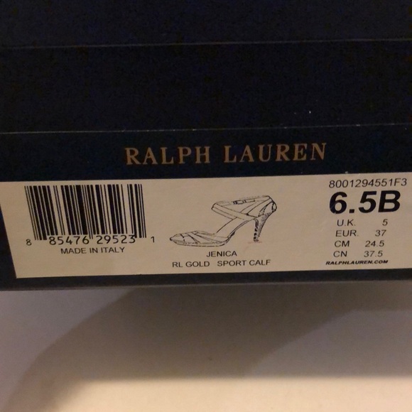 Ralph Lauren Jenica RL Gold Sport Calf 6.5 - Picture 8 of 8